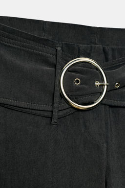 PANTAL?N CAPRI CINTUR?N / Gris oscuro - Zara фото 10