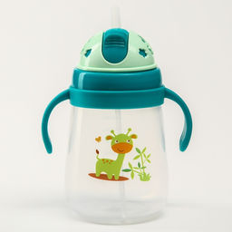 Поильник с силиконовой трубочкой и ручками, 400 мл., цвет МИКС - Simaland фото 9