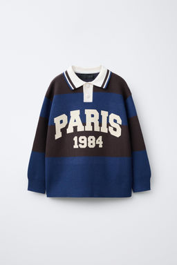 PRINTED STRIPED POLO JUMPER