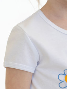 Костюм детский белый/голубой/ромашки 7059п (92, 56)