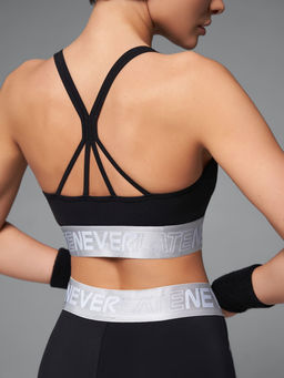 Леггинсы с двойным брендированным поясом и вставками из сетки - NEVERLATE фото 3