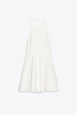 SHORT HALTER GODET DRESS - Zara фото 13