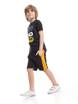 Шорты для мальчика 22-3458 черный | горчичный