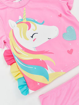 Bask?l? K?z ?ocuk Bikini Tak?m