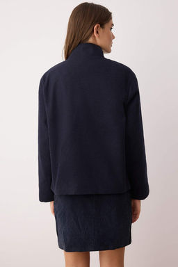 Lacivert Oversize Kal?p Kase Bomber Ince Ceket Mont TWOAW26MO00128 - Trendyolmilla фото 4