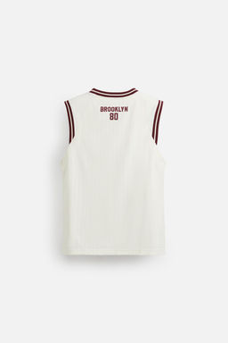 CONTRAST VARSITY TANK TOP - Zara фото 9