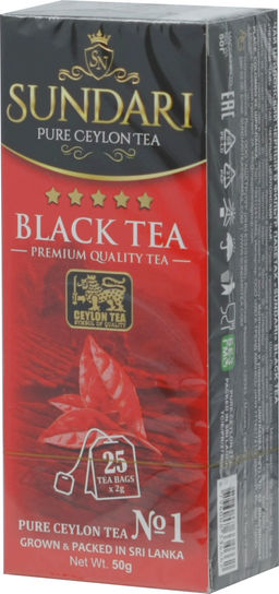 Sundari. Black tea 50 гр. карт.пачка, 25 пак.
