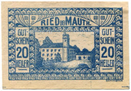 20 геллеров 1920 года Австрия Рид-бай-Маутхаузен (нотгельд)