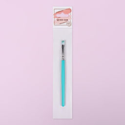 Кисть для макияжа, скошенная, 12,5 см, цвет бирюзовый