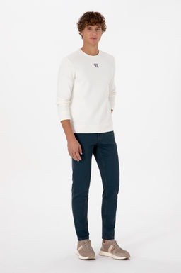 Erkek Regular Fit Bisiklet Yaka Krem Sweatshirt Sepette S_rpriz _ndirim