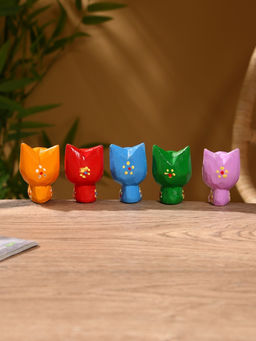 Сувенир интерьерный «Кошечки», набор 5 шт., дерево