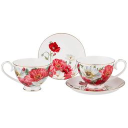 ЧАЙНЫЙ НАБОР LEFARD МАКИ 4 ПР. НА 2 ПЕР. 250 МЛ