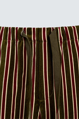 LIMITED EDITION VELVET CONTRAST STRIPED TROUSERS - Zara фото 8