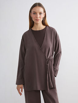 Kruvaze Yaka Modal Kar???ml? Kad?n Kimono