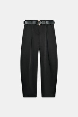 SATIN BARREL TROUSERS WITH BELT - Zara фото 7