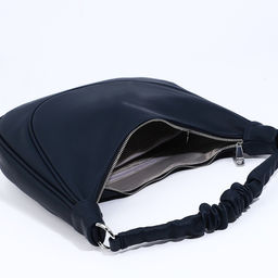 Сумка-мешок на молнии, наружный карман, длинный ремень, цвет тёмно-синий - Simaland фото 7