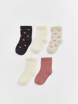 Desenli K?z Bebek Soket ?orap 5li