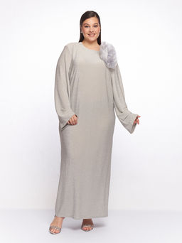 Серое платье с люрексом PP51727GRY24 - Артесса фото 9