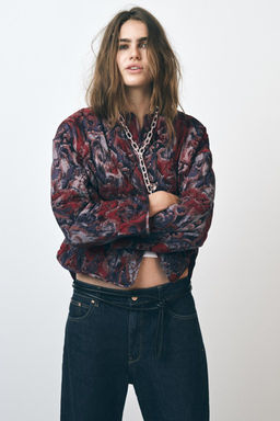 PRINTED QUILTED JACKET - Zara фото 4