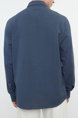 Trendyolmilla Man Antrasit %100 Pamuk Waffle Dokulu Regular Fit Gomlek TMNAW25GO00010  фото 5