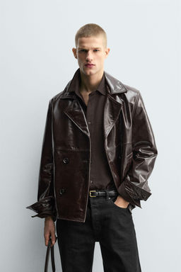 SHINY LEATHER JACKET - Zara фото 2