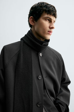 OVERSIZE WOOL BLEND TRENCH COAT - Zara фото 6