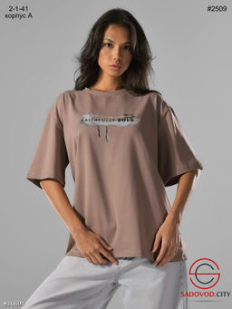 Женская футболка оверсайз с принтом - Bruno фото 7