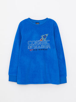 Bisiklet Yaka Bask?l? Uzun Kollu Polar Erkek ?ocuk Pijama Tak?m? - Waikiki фото 2