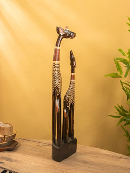 Сувенир «Жирафы», 18×10×80 см, дерево