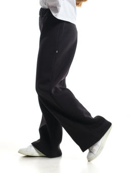 Брюки палаццо утепленные с начесом классические 22-9828 черный - Mini maxi фото 5