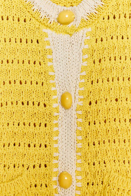OVERSIZED BUTTON KNITTED WAISTCOAT TOP - Zara фото 7
