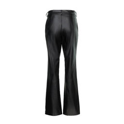 Брюки женские из экокожи, чёрные, размер 48-50