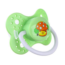 Соска - пустышка ортодонтическая, силикон, Грибочек, с колпачком, +0мес., цвет зеленый - Крошка я фото 3