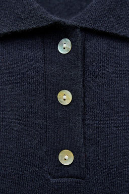 PLAIN 100% WOOL POLO SHIRT - Zara фото 7
