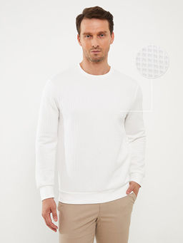 Bisiklet Yaka Uzun Kollu Erkek Sweatshirt