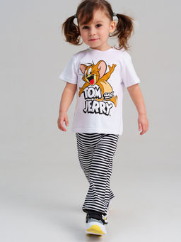 12543021 Комплект детский трикотажный для девочек: фуфайка (футболка), брюки (легинсы)