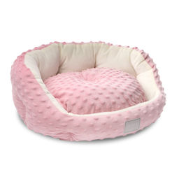 Лежанка для животных круглая "Малыш" S, розовая, 400*400*160мм, серия PUPPY