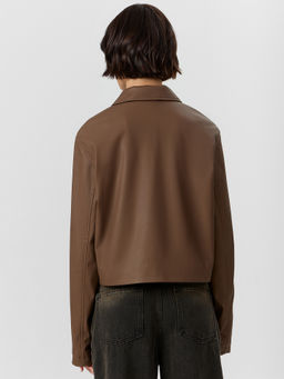 Куртка женская коричневая укороченная - Mark formelle фото 3