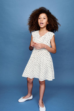 VESTIDO LUNARES / Blanco / Negro