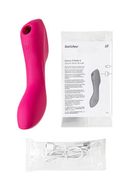 Вакуум-волновой бесконтактный стимулятор клитора Satisfyer Curvy Trinity 3, силикон, красный  фото 8