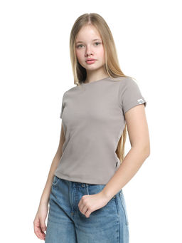 Футболка в рубчик 22-0210 серый