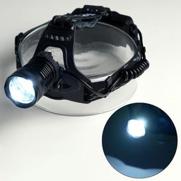 Фонарь налобный аккумуляторный 10 Вт, 2х1200 мАч, USB, P50, COB, zoom - Simaland фото 3