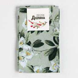Полотенце Доляна Apple flowers 35х60 см, 100% хлопок, рогожка 164 г/м2  фото 5