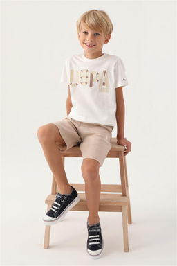 Бежевый пижамный комплект для мальчика Неожиданная скидка в корзине