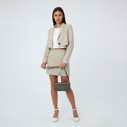 Сумка женская кросс-боди на магните, 24×6×14 см, однотонная, бронзовая