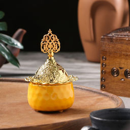 Курильница для благовоний порошковых и конусов TAKE IT EASY «Мешочек», жёлтый, 10.5×6.9 см