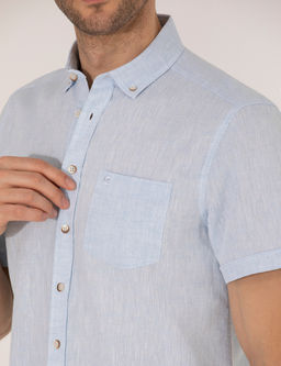 A__k Mavi Regular Fit K_sa Kollu G_mlek