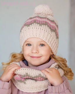 PQ 24 PD 24 Комплект для девочки флис (колпак+снуд) (52-54)