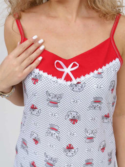 Ночная сорочка женская, цвет белый красный черный