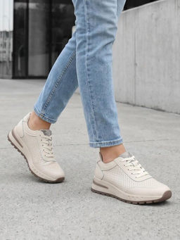 03-C210-2A BEIGE Кроссовки летние женские (натуральная кожа)